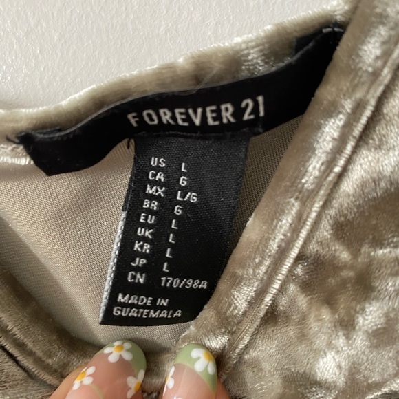 FOREVER21 - VELVET CHAMPAGNE DRESS - $15 - Picture 2 of 3
